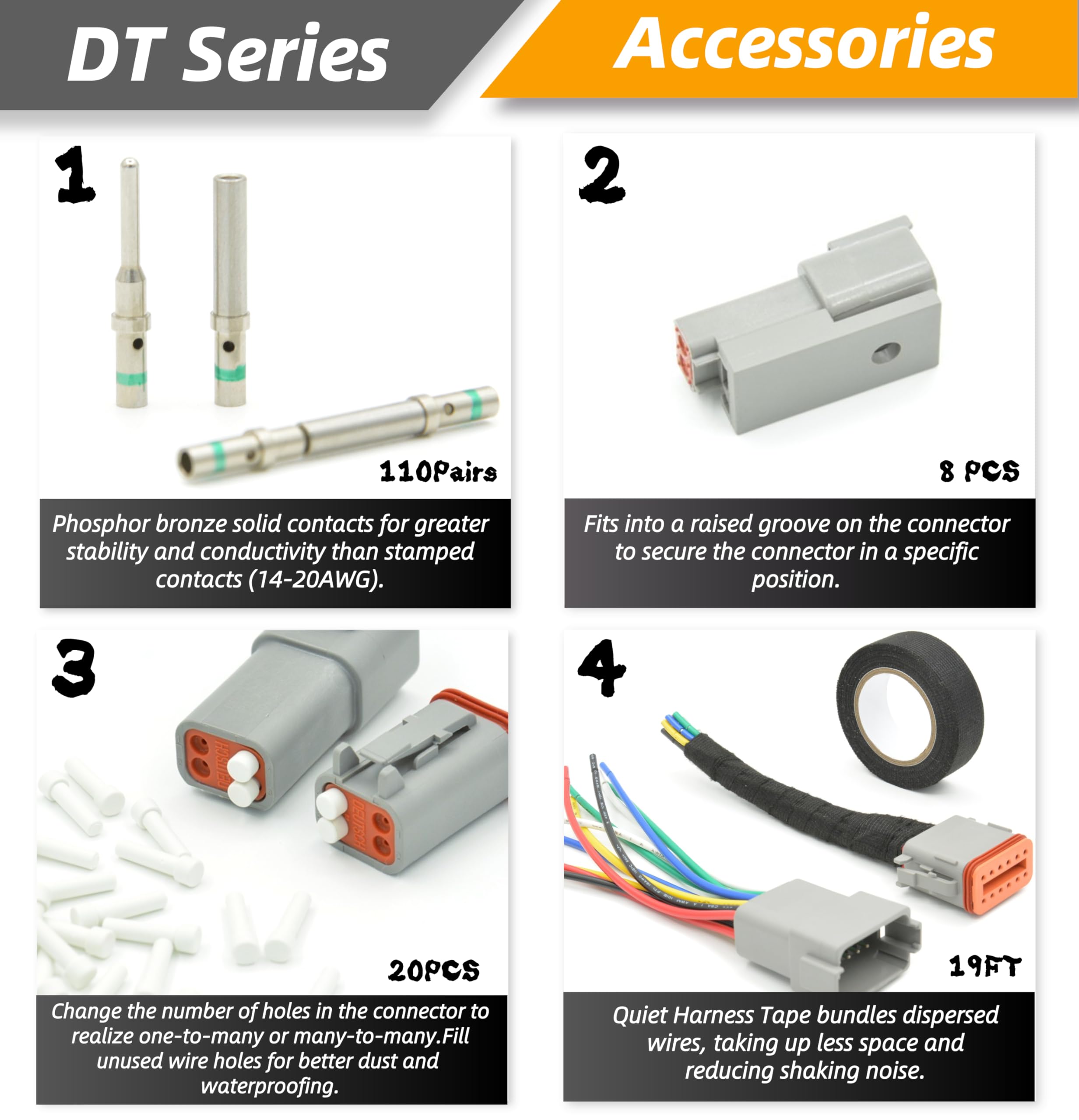 Amazon.com: 378 PCS DT Deutsch Series Waterproof Connector Kit, 2
